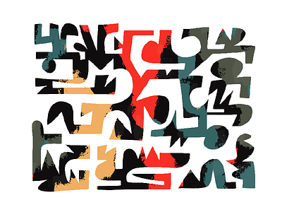 Colour_Maze_001 1950s forms illustration maze midcentury modern retro shapes