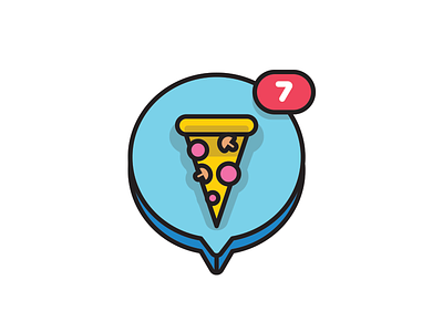 Pizza notfication bubble icon notification pizza simple ui vector