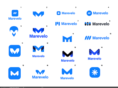 Marevelo Logo Explorations explorations illustrator logo saas startup