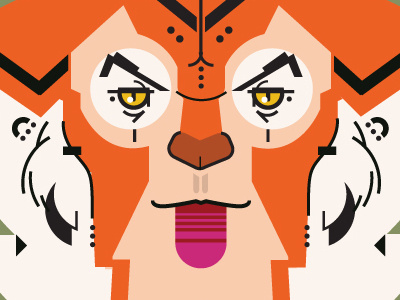 Charley Ho charley harper study thundercats tigra vector