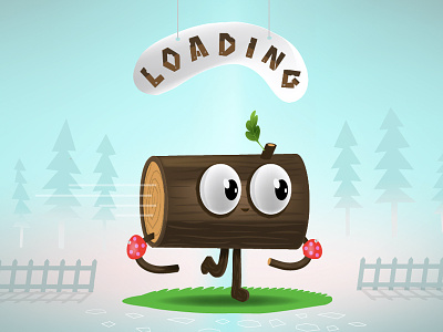 Logging in character illustrator loading logging in tree vector weirdink