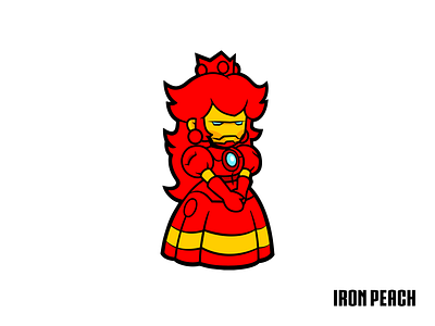 Iron Peach adobe illustrator crossover ironman movies nintendo princess peach superhero toadstool vectors videogames