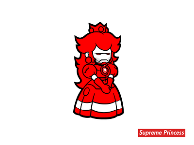 Supreme Princess adobe illustrator character crossover princess peach princess toadstool superhero supreme