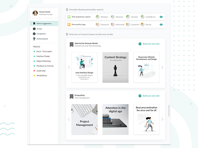 HR Platform - Content suggestion (Manager view) design engagement figma growth hr hr cloud hr software interface sketch ui design ui ux design