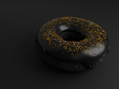 Black donut 3d 3d render black blender blender 3d blender3d donut illustration inspiration render