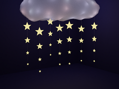 Cartoon cloud 3d cartoon cartoon cloud children room cloud illustration stars