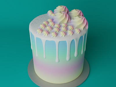 Cake 3d 3d model cake rainbow cake