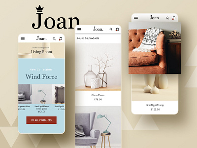 Joan. Design concept for a furniture store. adobexd ecommerce ecommerce design opencart store ui