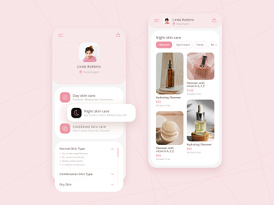 Skincare App app appdesign application ui ux webdesign