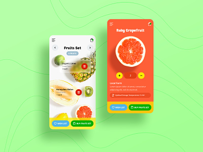 Fruit and vegetable delivery APP design concept