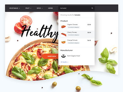 Live Ajax Search. Avocado ecommerce envato envatomarket food module opencart template ui ux