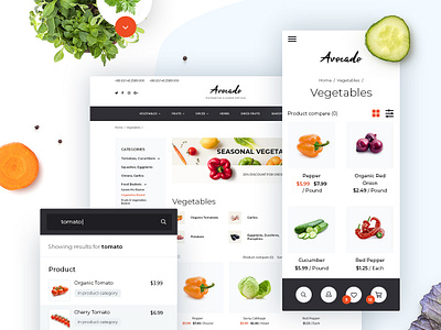 PSD Templates Avocado ecommerce envato envatomarket extensions food modules opencart template themeforest ui ux