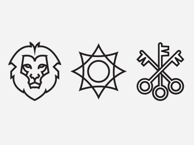 Icons-WIP. icons keys knock knock factory lion sun