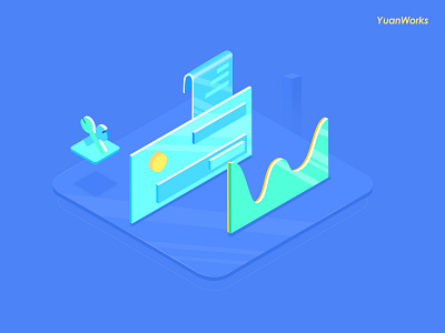 statistic 2.5d abstract adobe app blue cyan data design illustration isometric isometric design statistic ui ux web website