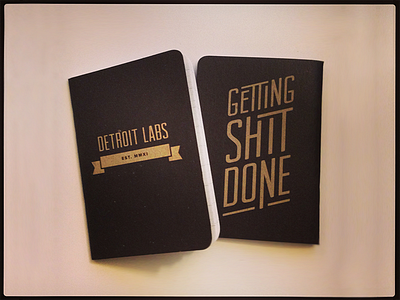 "Getting Shit Done" Scout Books detroit labs getting shit done graphic design notebook print retro scout books