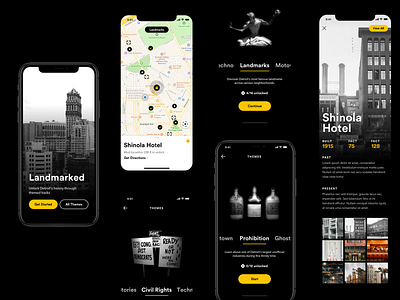Landmarked 2.0 app design detroit historic ios landmarks