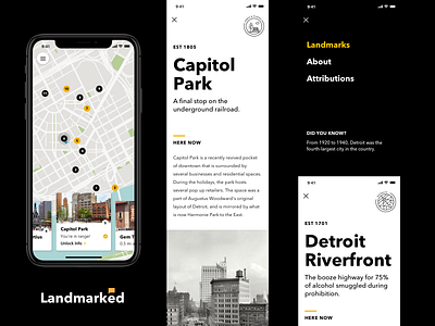Landmarked 3.0 app design detroit historic ios landmarks