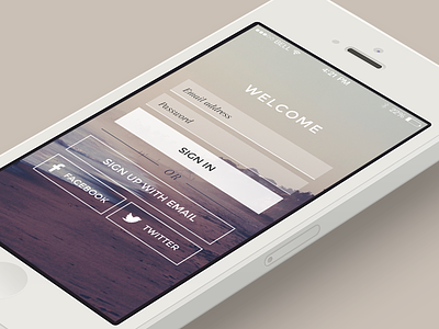 Lifelines Welcome Screen app application clean detroit labs ios 7 iphone photo background register sign in ui user interface welcome