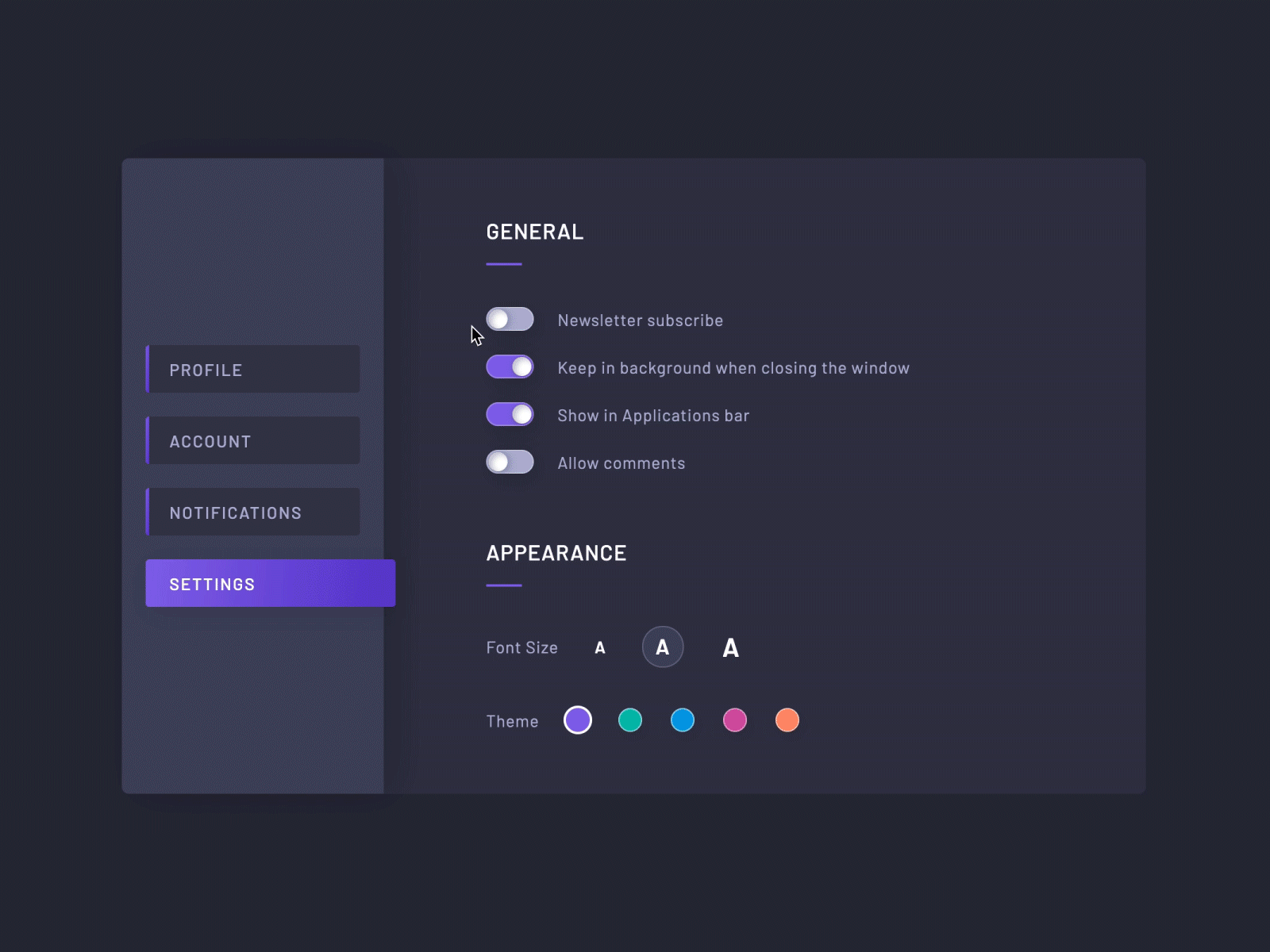 Daily UI 007 - Settings css css animation css animations css hover css hover animation css hover effect daily ui daily ui challenge dashboard settings design html css settings settings design settings page settings ui ui ui design