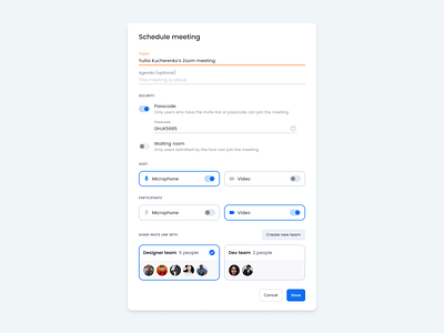 Zoom: create a meeting redesign app meeting redesign ui ux video call zoom