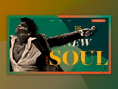 Neo-soul Landing page design home jcbrooks landing music musician singer soul web