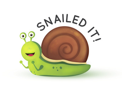 Snailed It! illustration illustrator pun snail vector