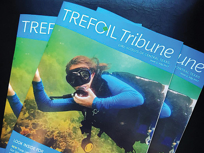 Trefoil Tribune Magazine girls layout magazine cover magazine design magazine layout scuba