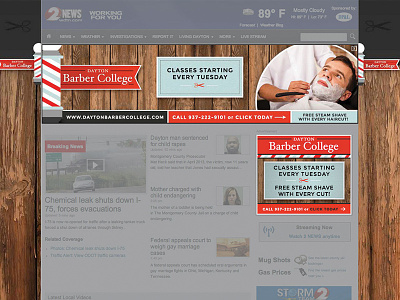 Dayton Barber College Ad Campaign ad advertising banner banner ad barber digital advertising homepage takeover web