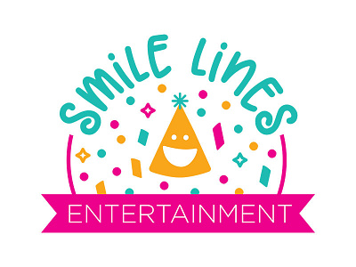 Smile Lines Entertainment Logo colorful design entertainment feminine fun logo playful
