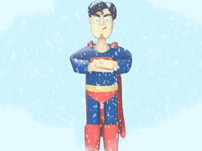 Superman animation character clark kent motion snow super hero super man