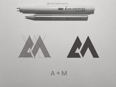Alpha Media grid design graphic logo logogrid minimalism