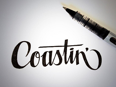 Coastin' branding calligraphy custom type handlettering lettering logo logotype script type design typography