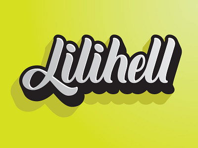 Lilihell branding custom type lettering logo logotype script type design typography vector