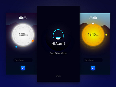 Alarm Application UI adobe xd adobexd alarm clock design ui ui ux ux xd
