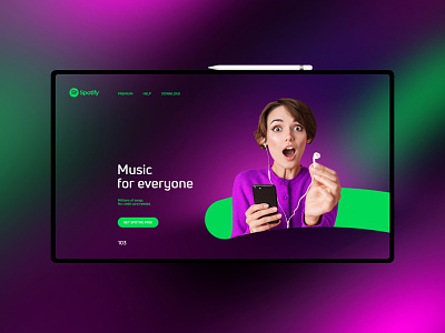 Spotify design landingpage ui uidesign ux uxdesign website