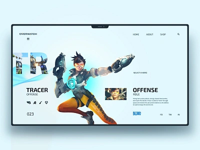 Overwatch Tracer design landingpage ui uidesign ux uxdesign website