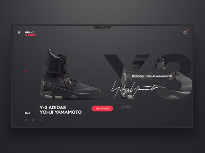 Y-3 adidas Yohji Yamamoto design landingpage ui uidesign ux uxdesign website