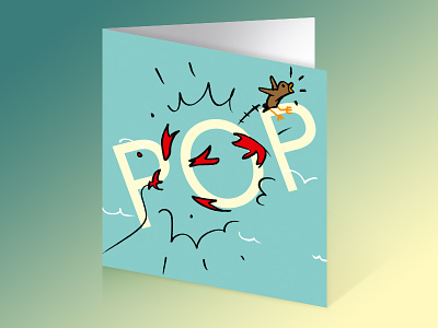 POP greeting card bird greeting card hand drawn illustration onomatopoeia typography