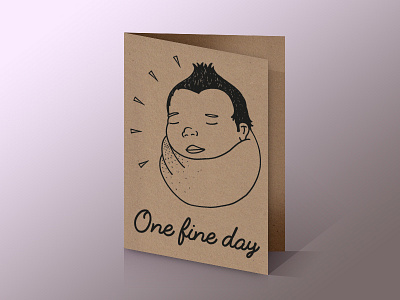 Hand illustrated kraft birthday card