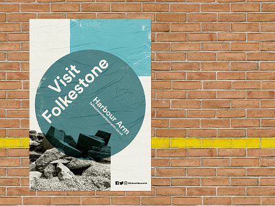 Folkestone harbour arm wheatpaste poster bauhaus geometric graphic design poster promotion seaside typography wheatpaste