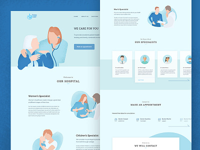 Pulsecare - healthcare landing page care health healthcare illustrations landing medical simple site