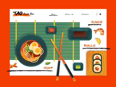 TAO Sushi Bar/ Web Site Design design illustration site sushi texture vector web