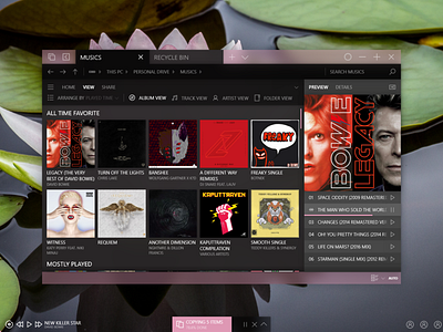Microsoft Windows Explorer App adobexd app design explorer file explorer file manager fluent fluent design microsoft musicplayer previewpane ui ux windows windows 10