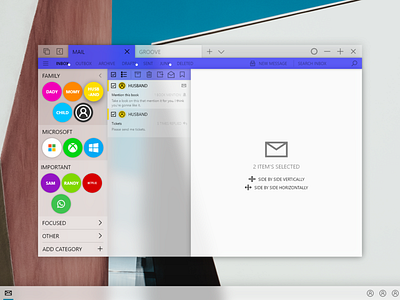 Microsoft Windows Mail App adobexd app design fluent fluent design mail mail app mail box microsoft ui ux windows windows 10