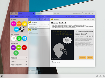 Microsoft Windows Mail App adobexd app design fluent fluent design mail mail app mail box microsoft ui ux windows windows 10