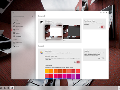 Windows London Settings accent color adobexd dark theme fluent fluent design light theme microsoft personalization settings settings ui theme themes ui ux windows windows 10