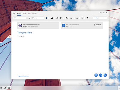 Windows London Mail adobexd app compose compose mail compose message fluent fluent design gmail inbox mail mailbox message microsoft outlook type ui ux windows windows 10 yahoo