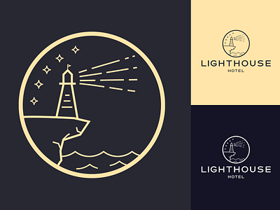 Lighthouse logo brand branding branding design coast graphic design hotel hotel logo illustration lighthouse logo logo design resort sea sea logo spa
