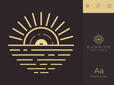Sunrise Records alt logo branding brands graphic design horizon label logo logo design logodesign logomark logotype minimal logo minimalism music record record label sea sunrise sunset