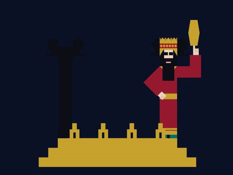Cyrus the Great adobe aftereffects character design illustraion illustrator iran king motiongraphics persia perspolice
